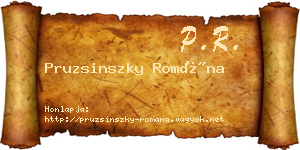 Pruzsinszky Romána névjegykártya